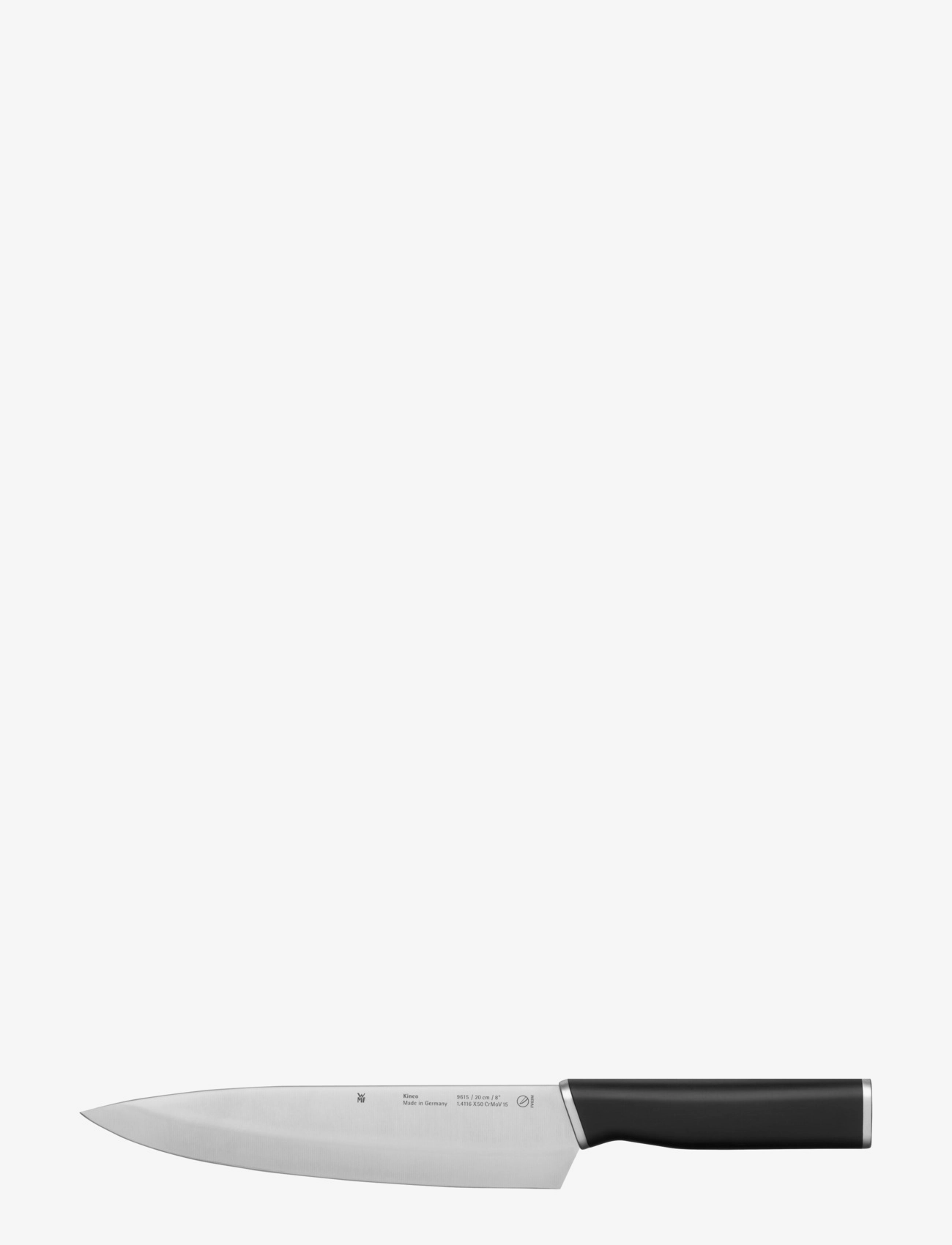 WMF - Kineo knife block w. 4 knives (bread/chef/carving/veg.) + scissors - cromargan - 2