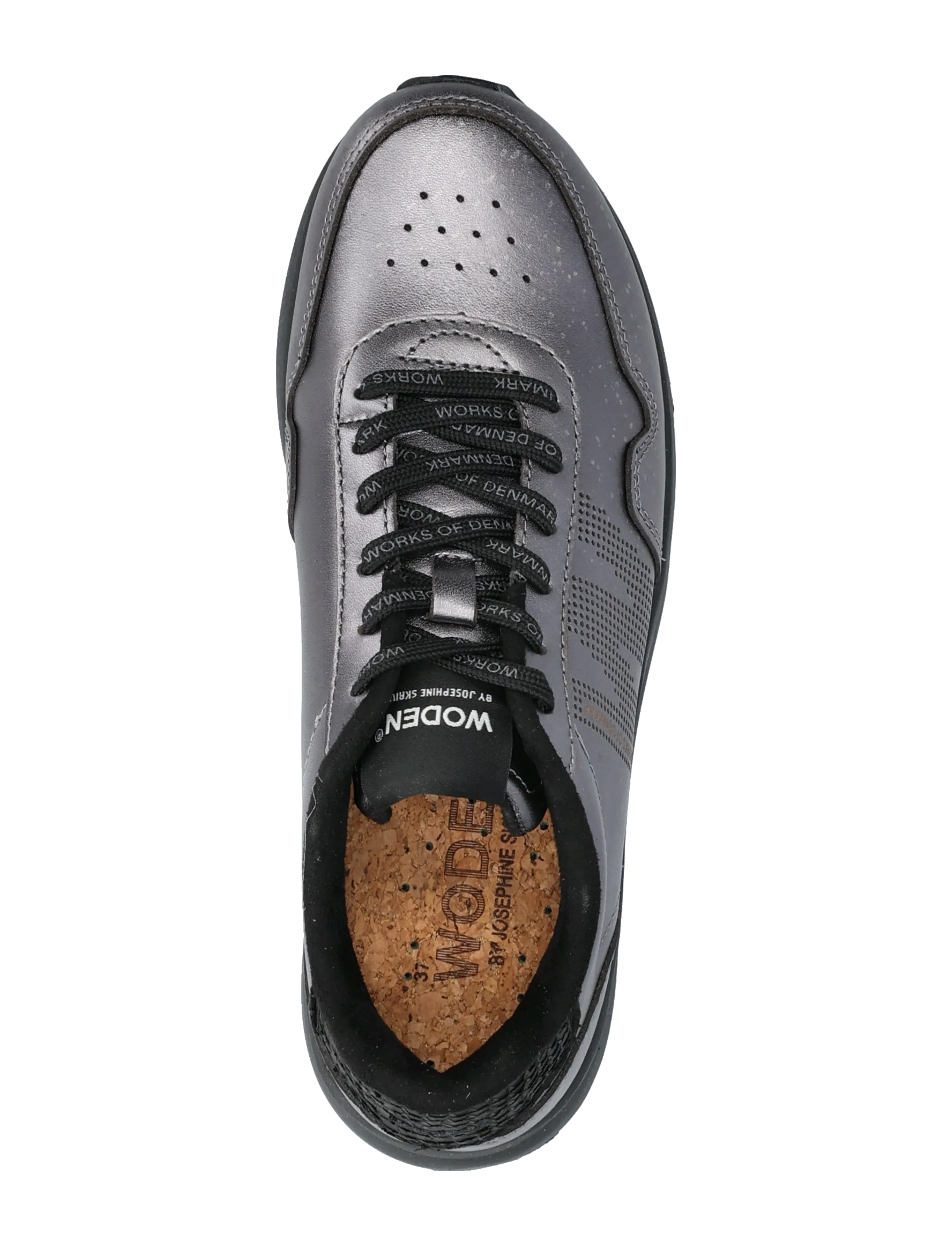 WODEN - JS_Nora Natural Soft Metallic - lágir strigaskór - gunmetal - 3