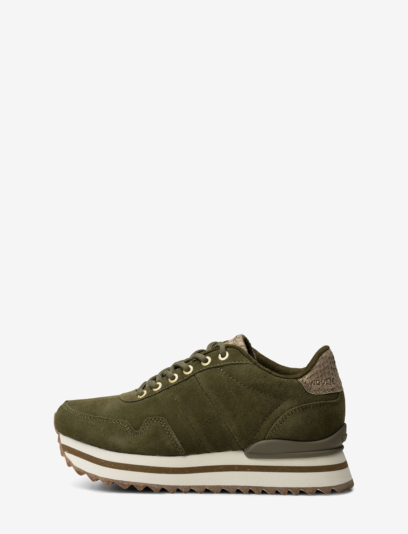 WODEN - Nora III Suede Plateau - 295 dark olive - 1