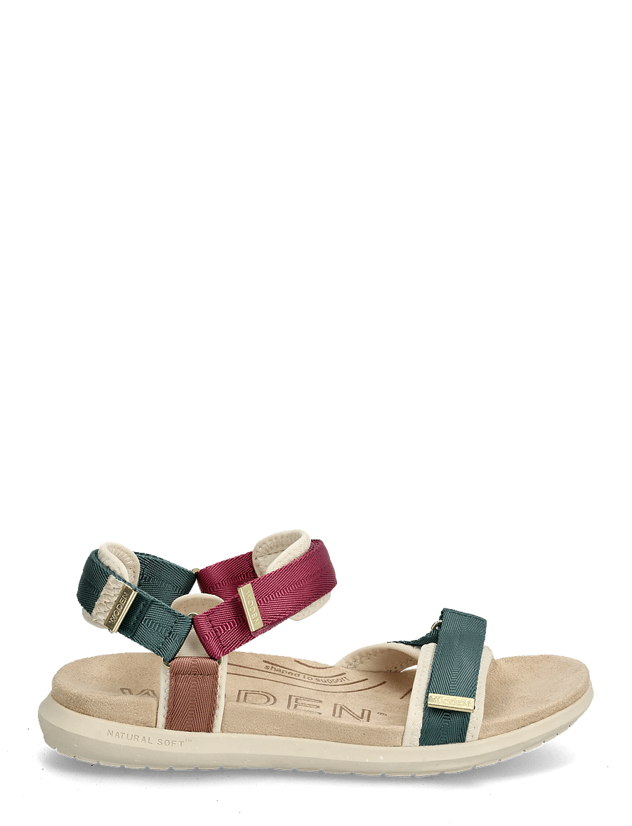 WODEN - Line Lite - flache sandalen - deep forest multi - 1