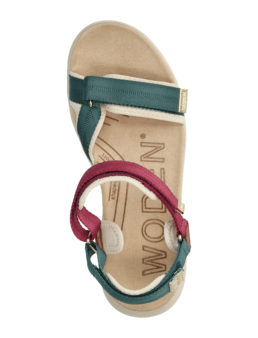 WODEN - Line Lite - flache sandalen - deep forest multi - 3