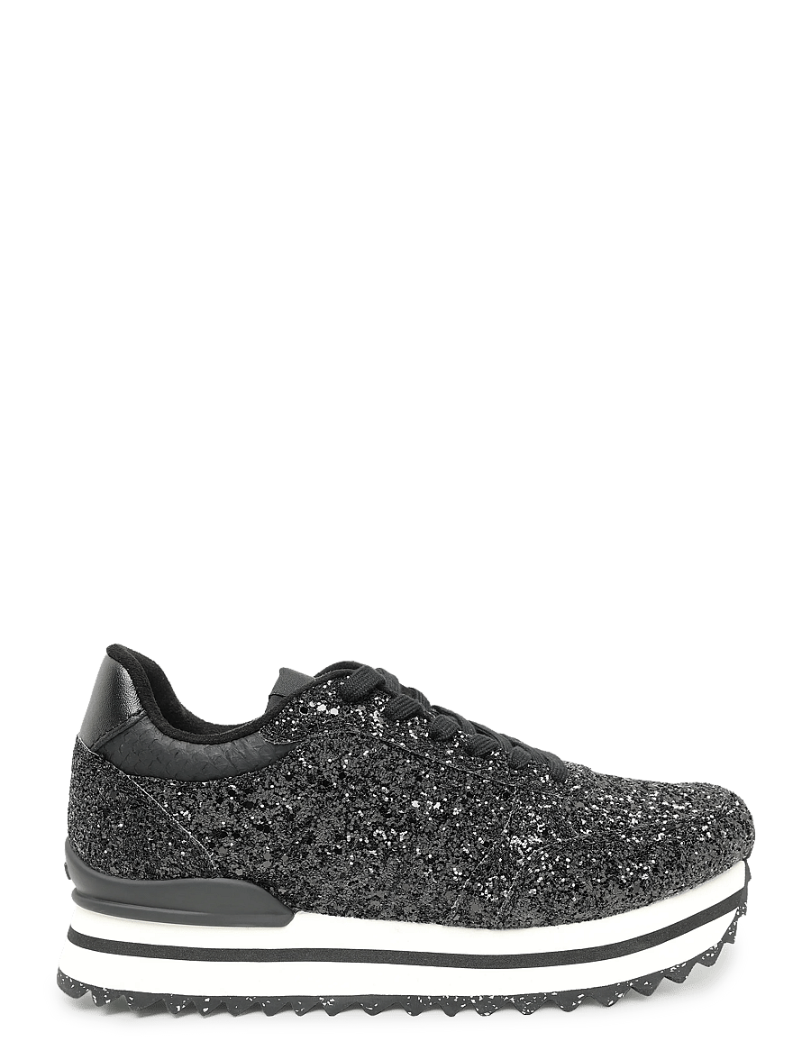 WODEN - Ronja Plateau Glitter - black - 2
