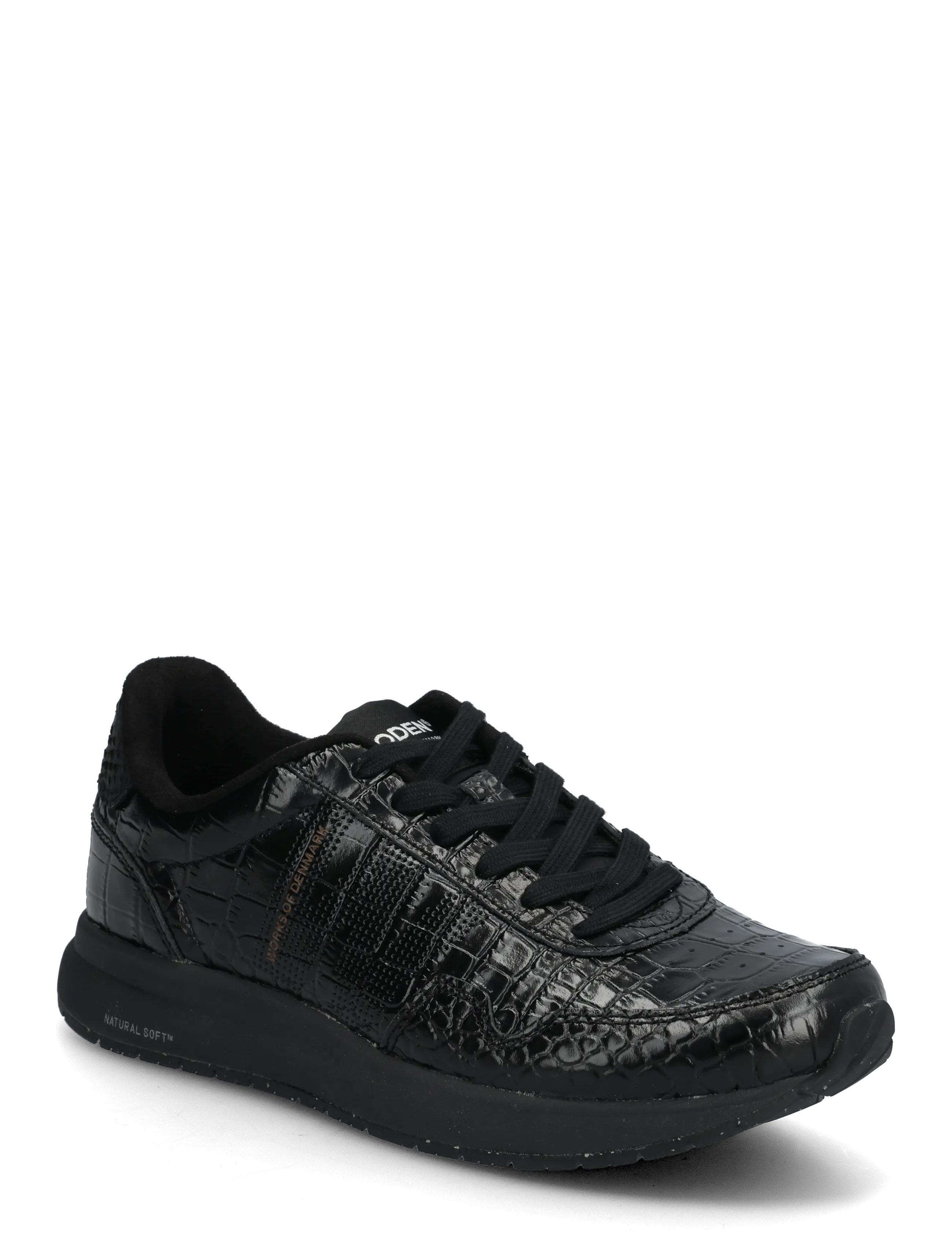 WODEN Nora Natural Soft Croco - Lave sneakers - BLACK / black