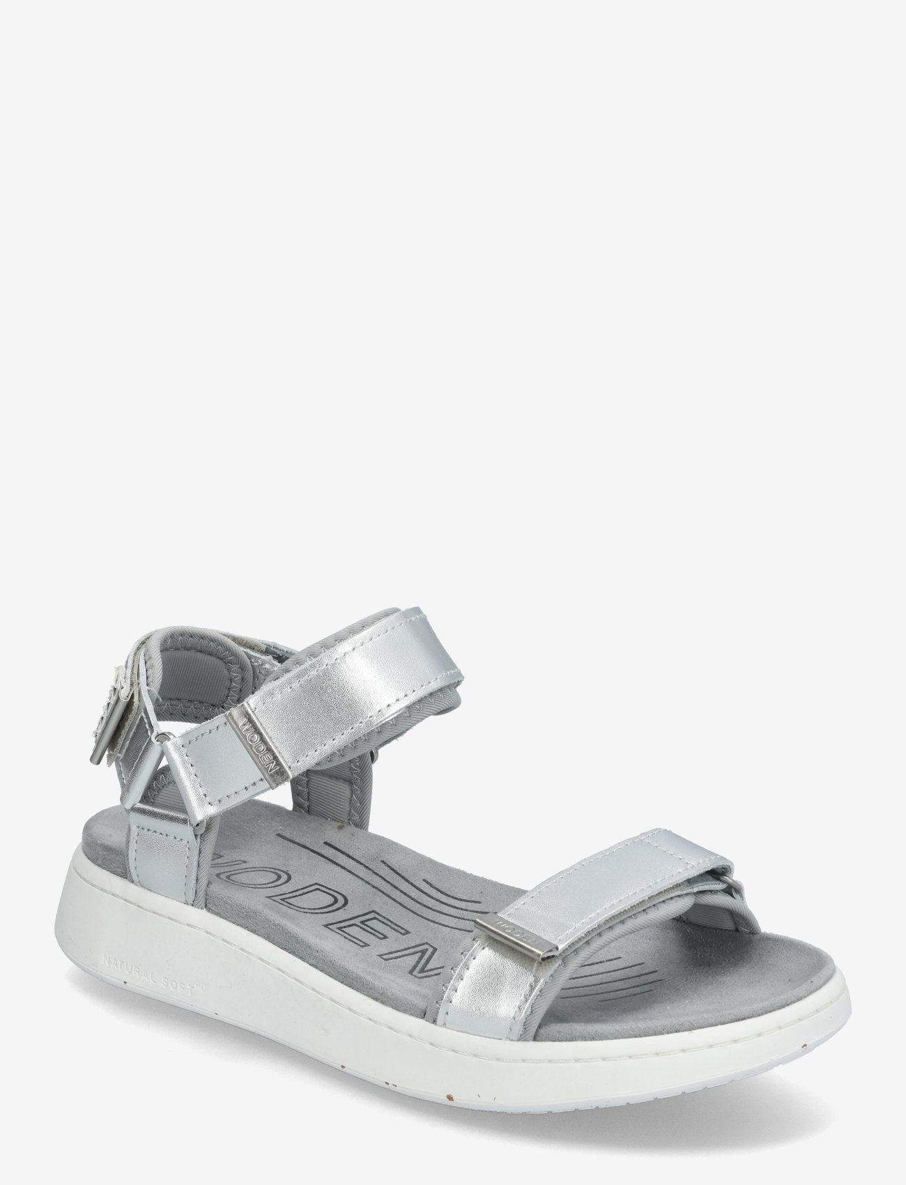 WODEN - Line Metallic - flade sandaler - silver - 0