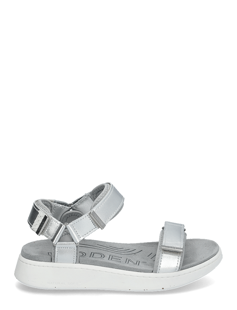 WODEN - Line Metallic - flache sandalen - silver - 1
