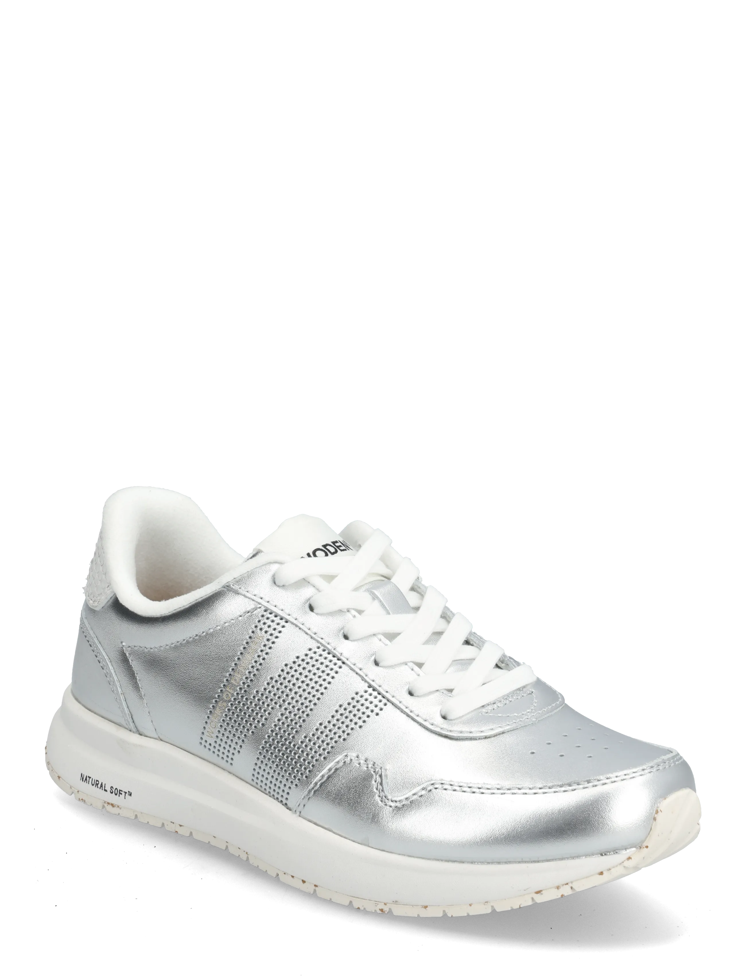 WODEN Nora Natural Soft Metallic, Kvinder, Metalliske Sneakers, Sølv, Str: 40
