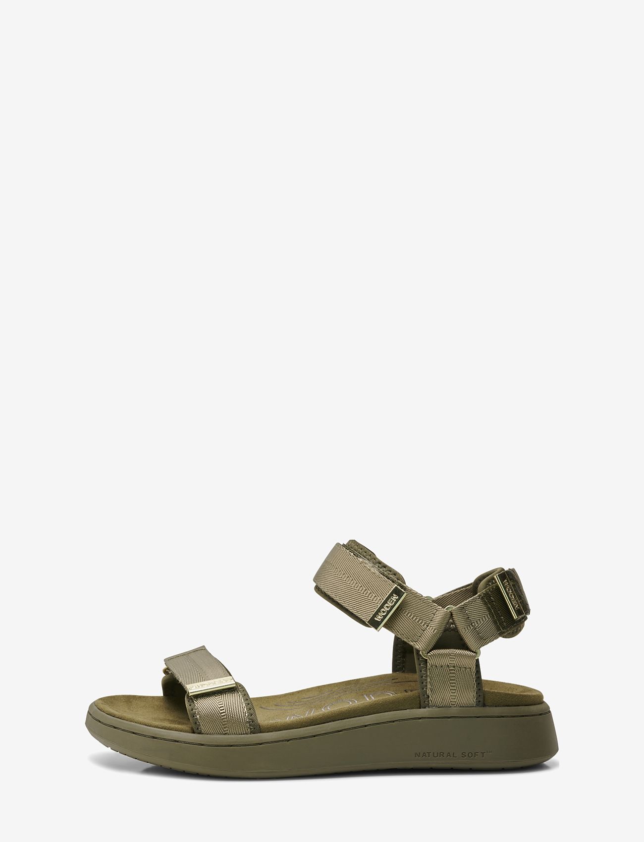 WODEN - Line - platta sandaler - dark olive - 1