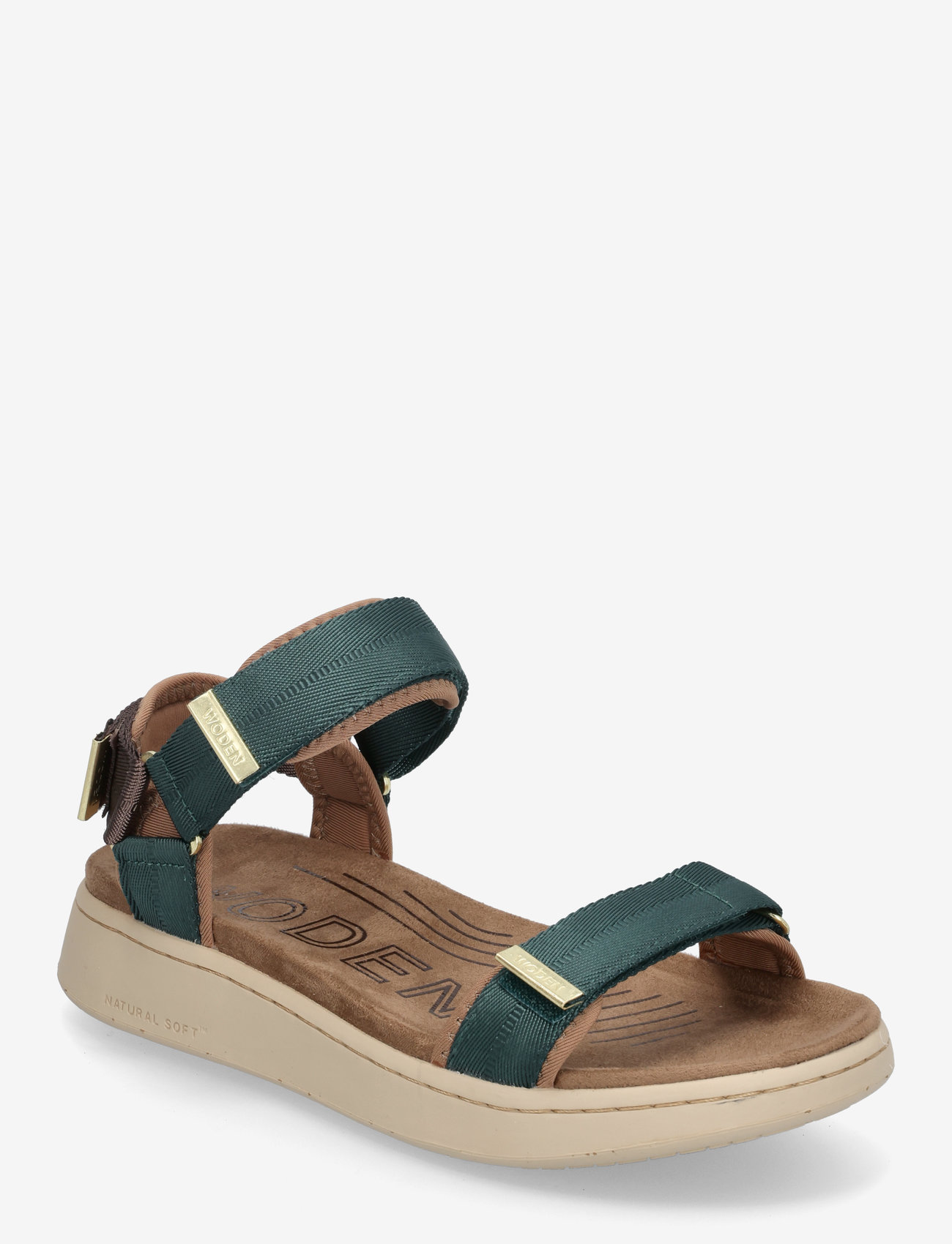 WODEN - Line - flade sandaler - deep forest/chocolate - 0