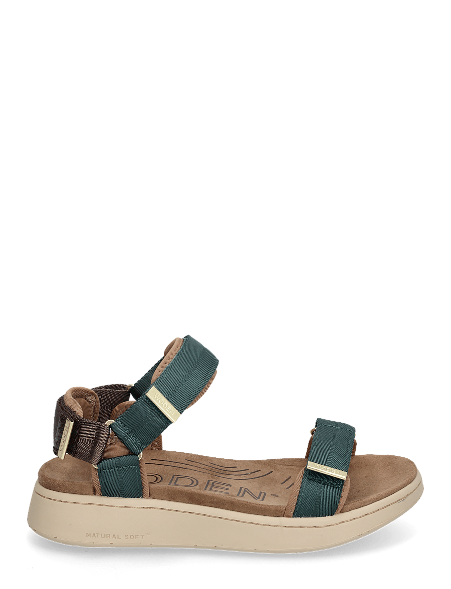 WODEN - Line - flache sandalen - deep forest/chocolate - 1