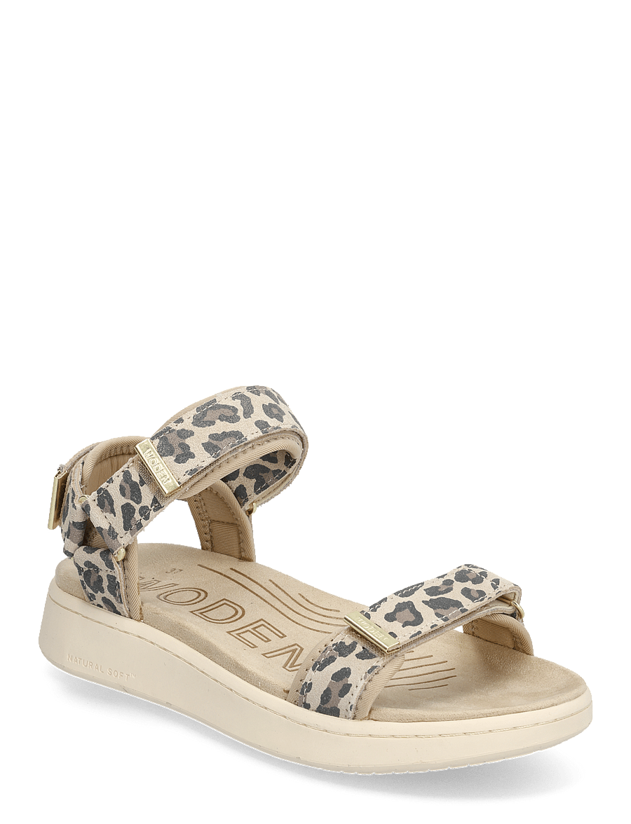 WODEN - Line Suede - sandales plates - leopard - 0