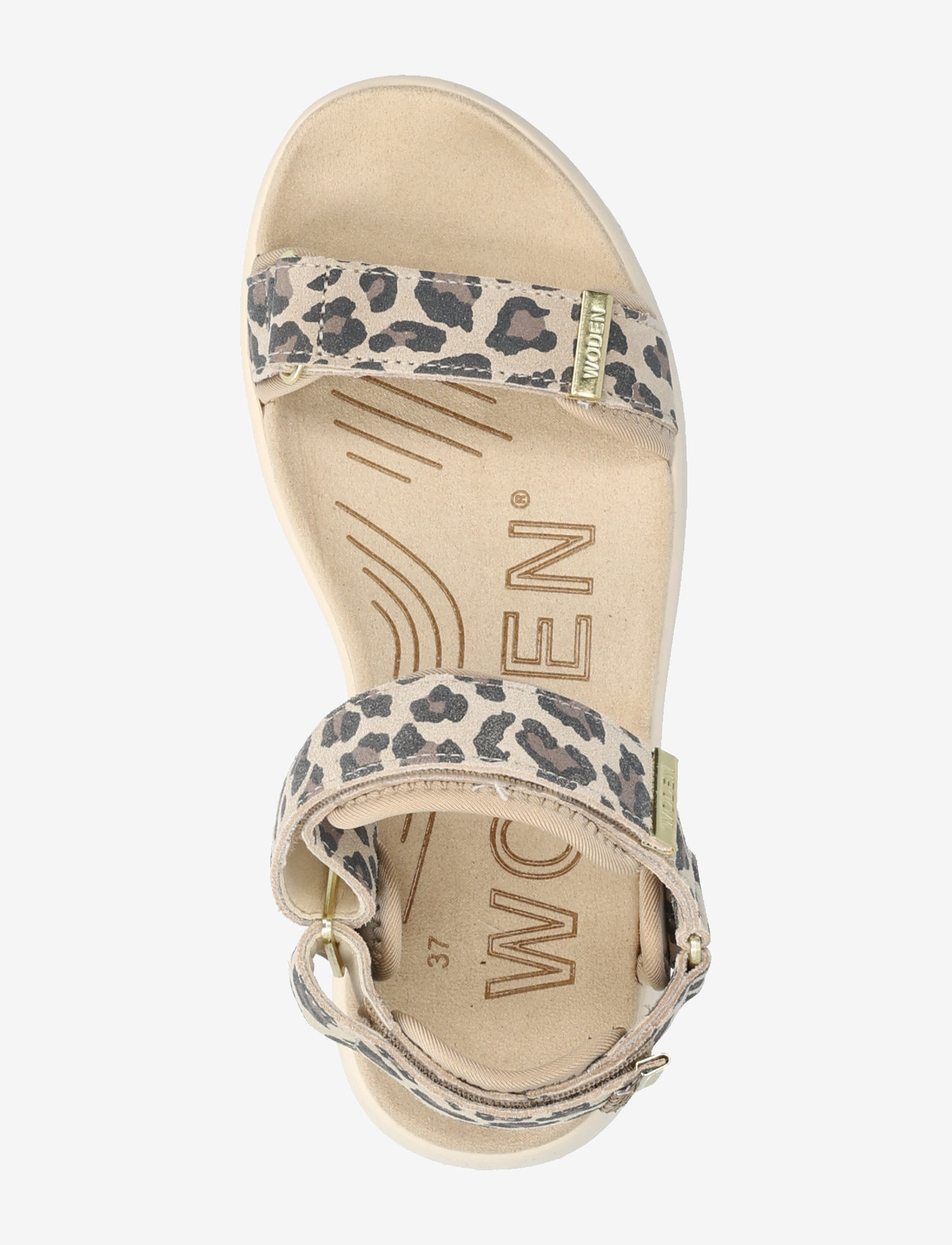 WODEN - Line Suede - płaskie sandały - leopard - 3