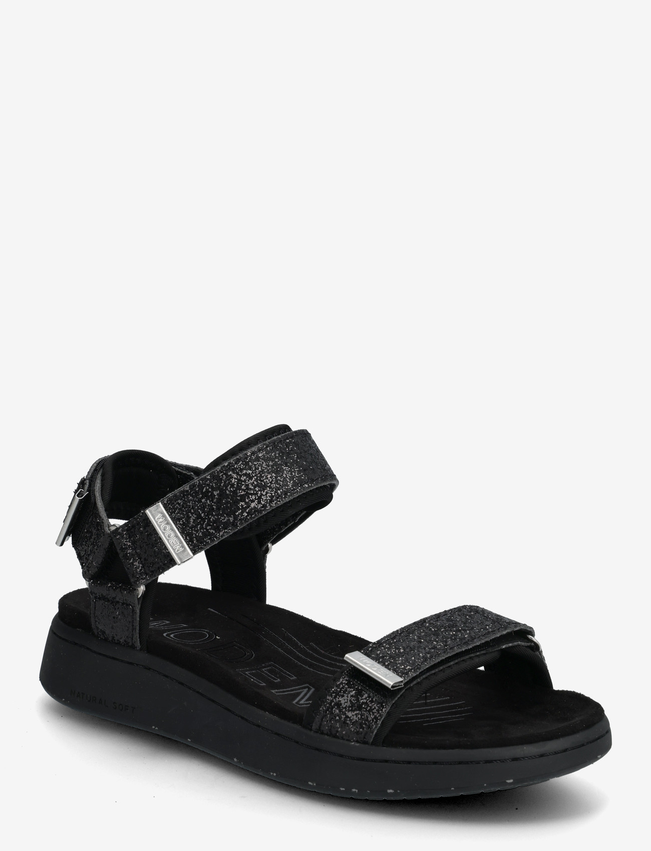 WODEN - Line Glitter - flade sandaler - black - 0