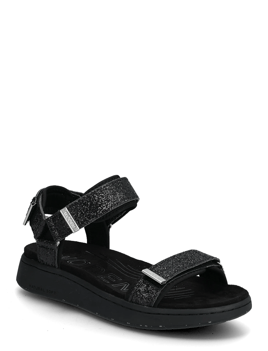 WODEN - Line Glitter - flade sandaler - black - 0