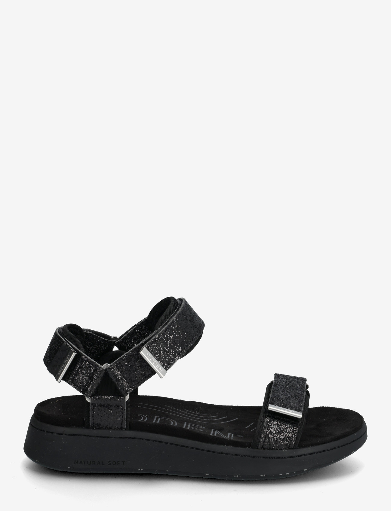WODEN - Line Glitter - flade sandaler - black - 2
