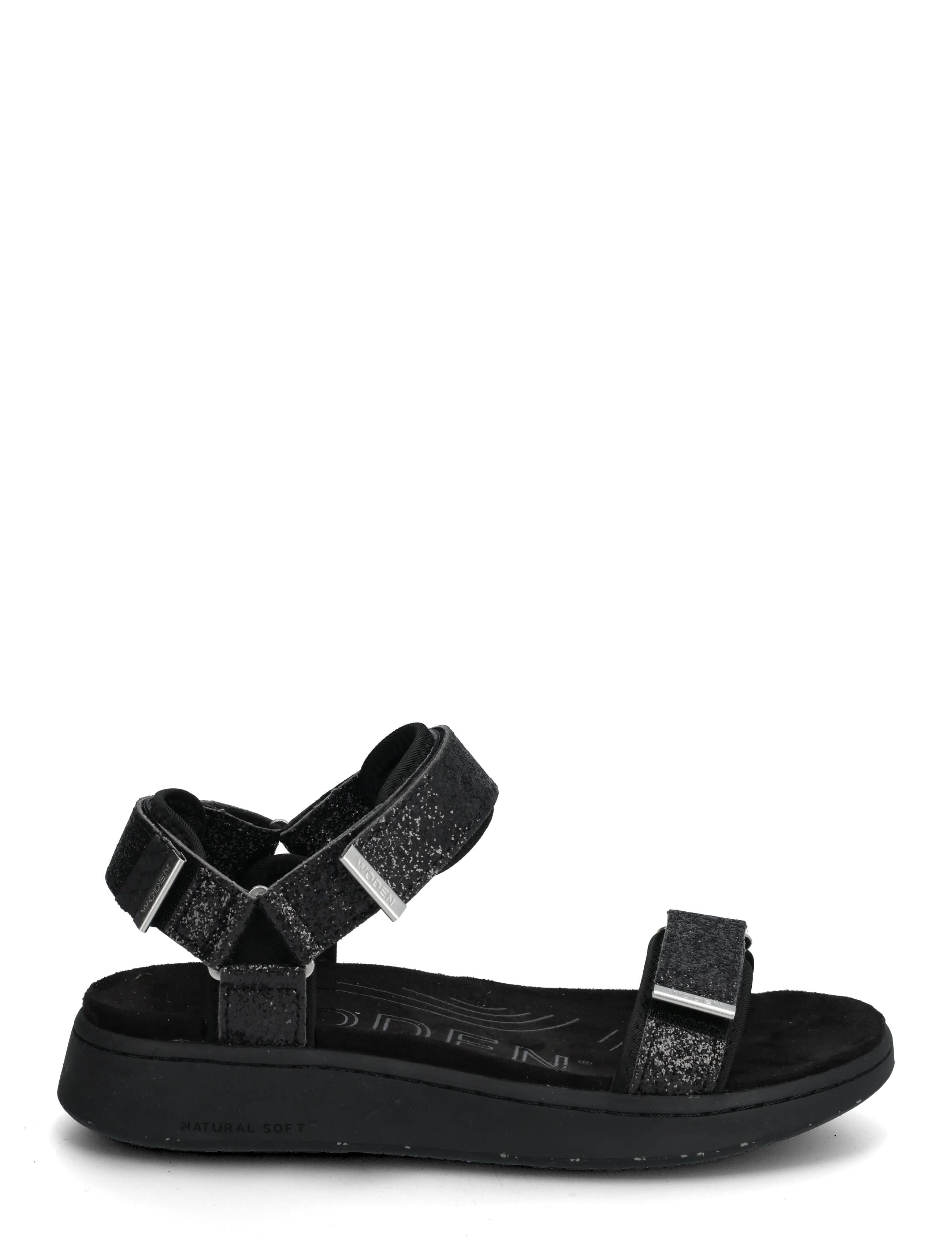 WODEN - Line Glitter - platta sandaler - black - 2
