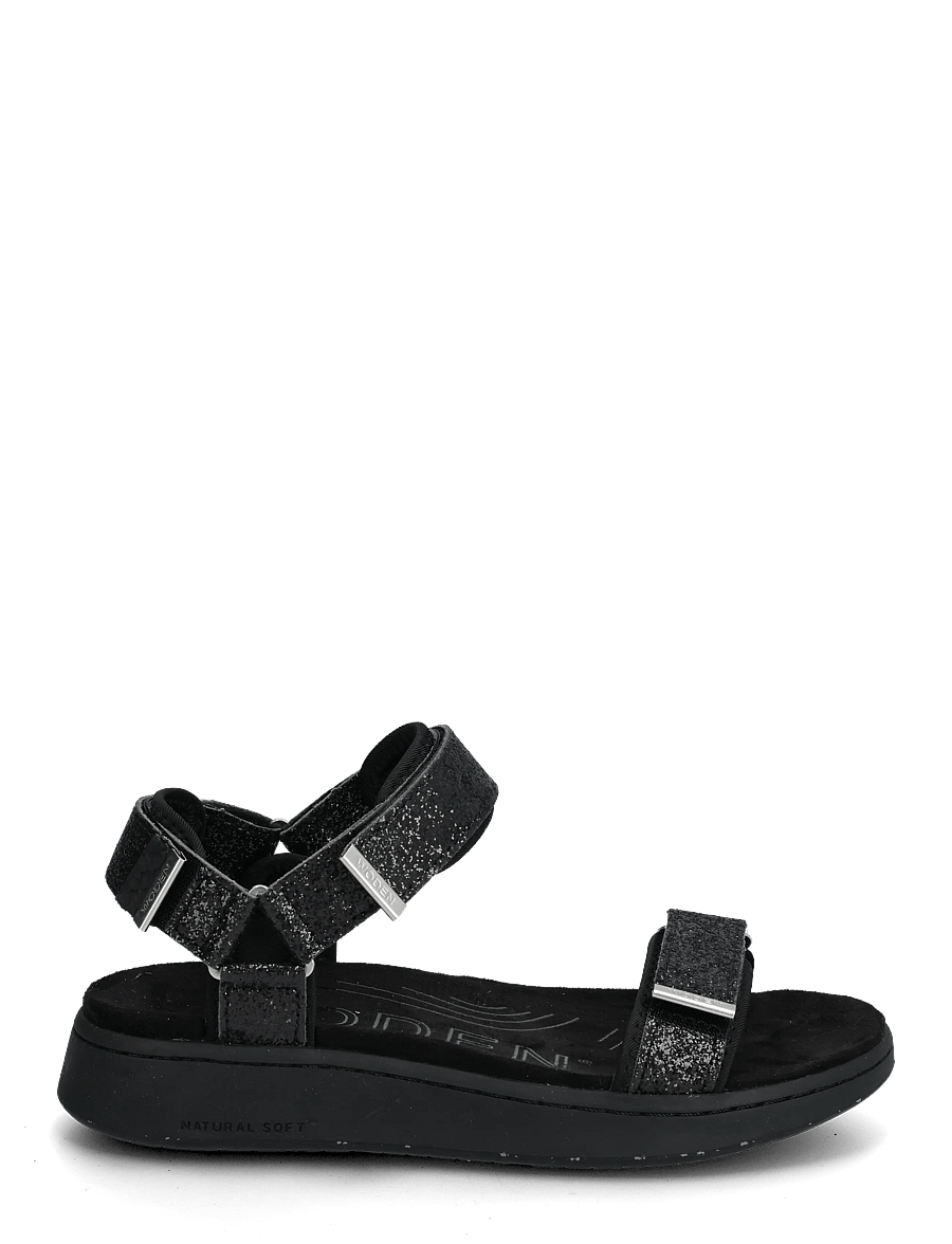 WODEN - Line Glitter - flade sandaler - black - 2