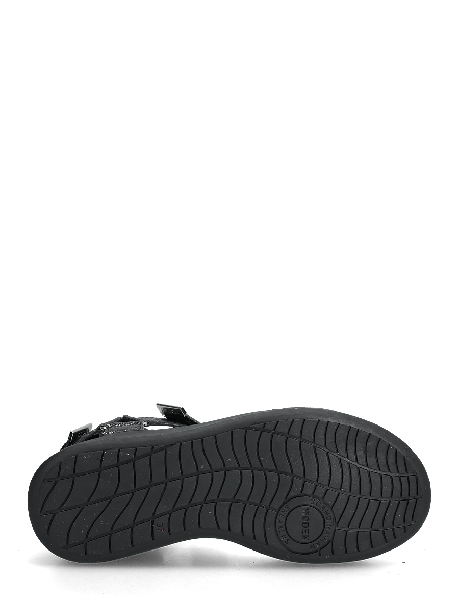 WODEN - Line Glitter - flade sandaler - black - 4