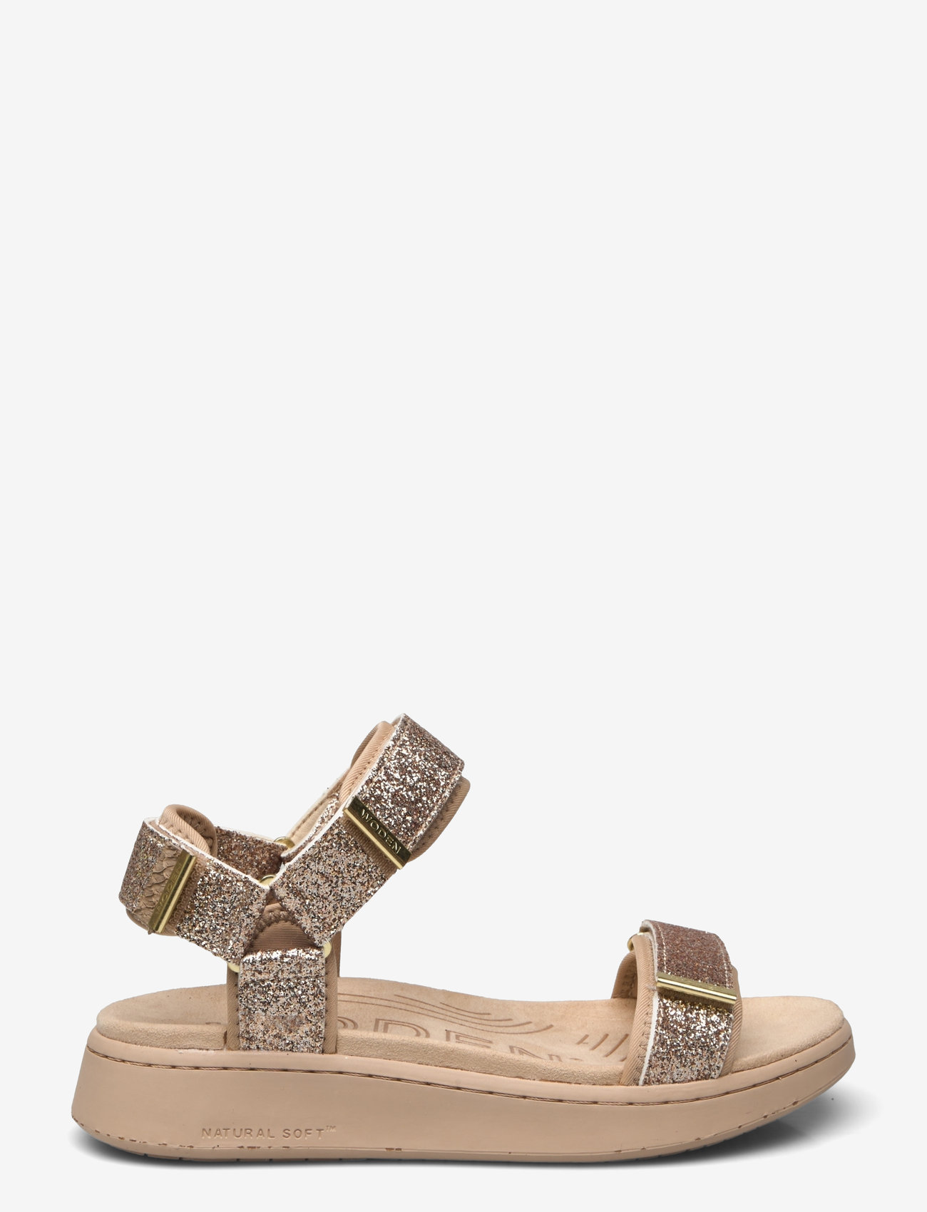 WODEN - Line Glitter - flade sandaler - coffee cream - 1