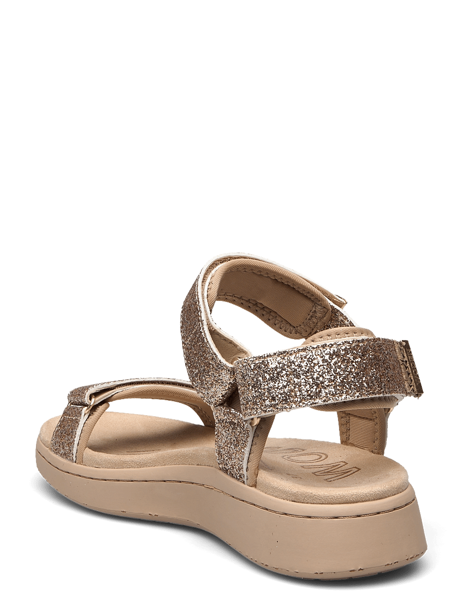 WODEN - Line Glitter - flache sandalen - coffee cream - 2