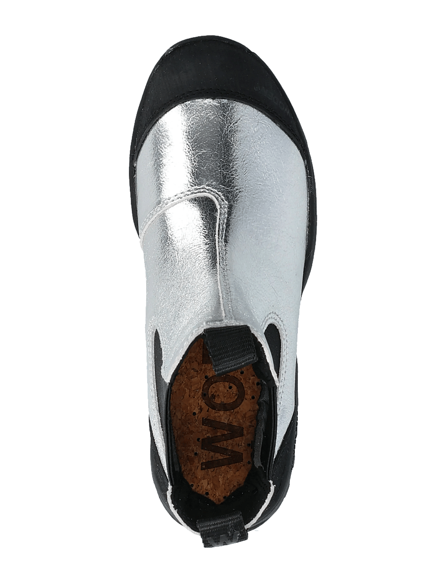 WODEN - Magda Metallic Waterproof - platta ankelboots - silver - 4
