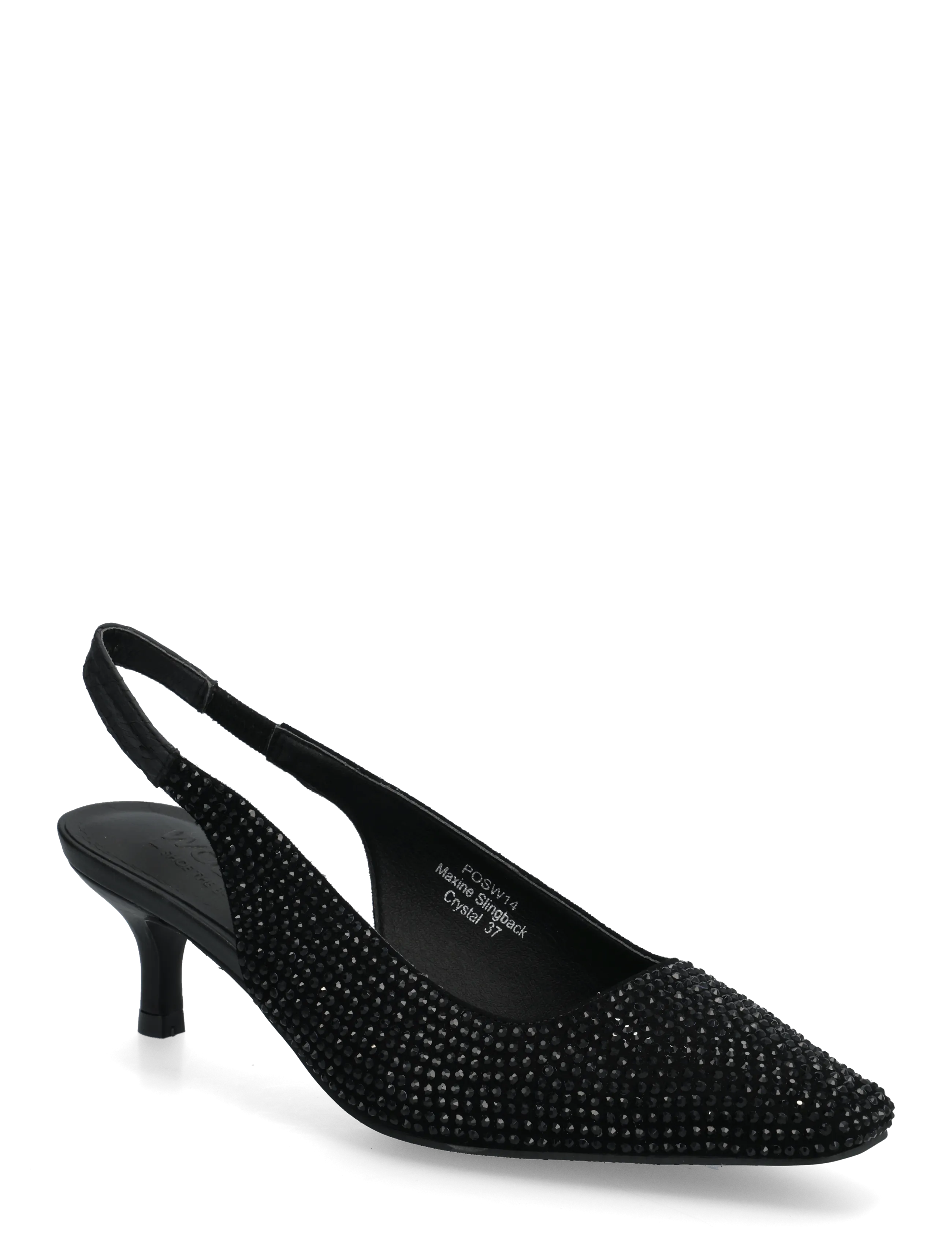 WODEN Maxine Slingback Crystal, Kvinder, Krystal Slingback Pumps, Sort, Str: 41