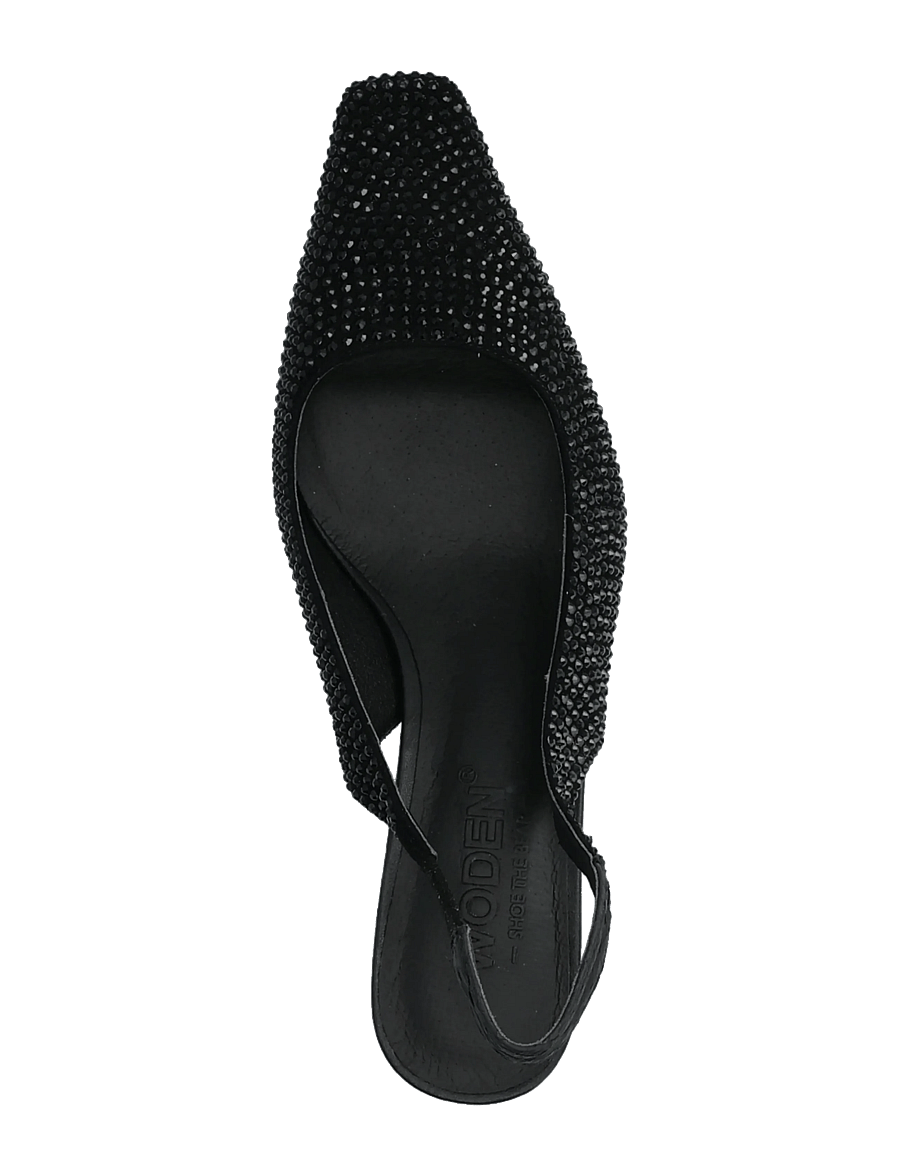 WODEN - Maxine Slingback Crystal - högklackade slingbacks - black/black - 3