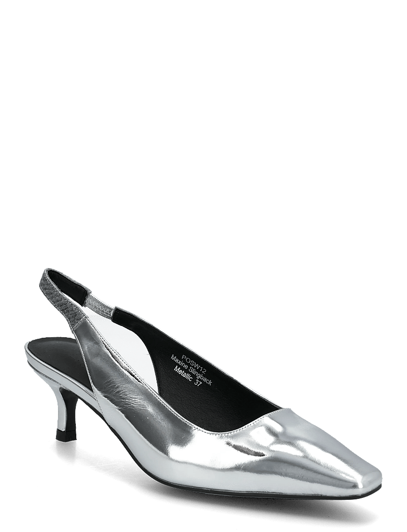 WODEN - Maxine Slingback Metallic - slingbacks med hæle - silver - 0