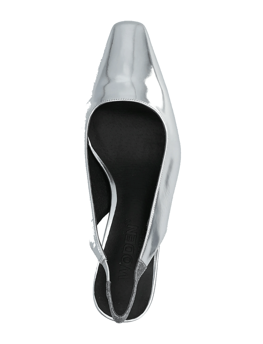 WODEN - Maxine Slingback Metallic - högklackade slingbacks - silver - 3