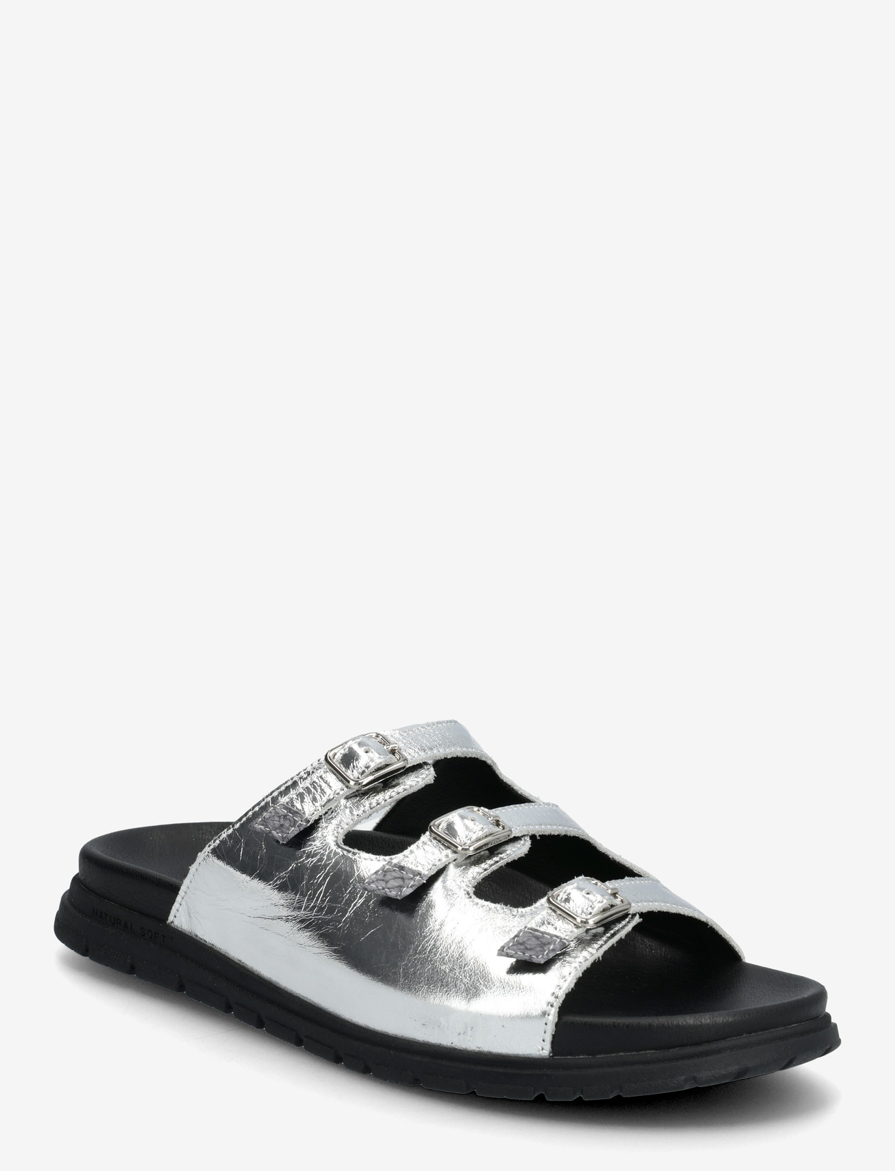 WODEN - Ellen Metallic - flade sandaler - black/silver - 0