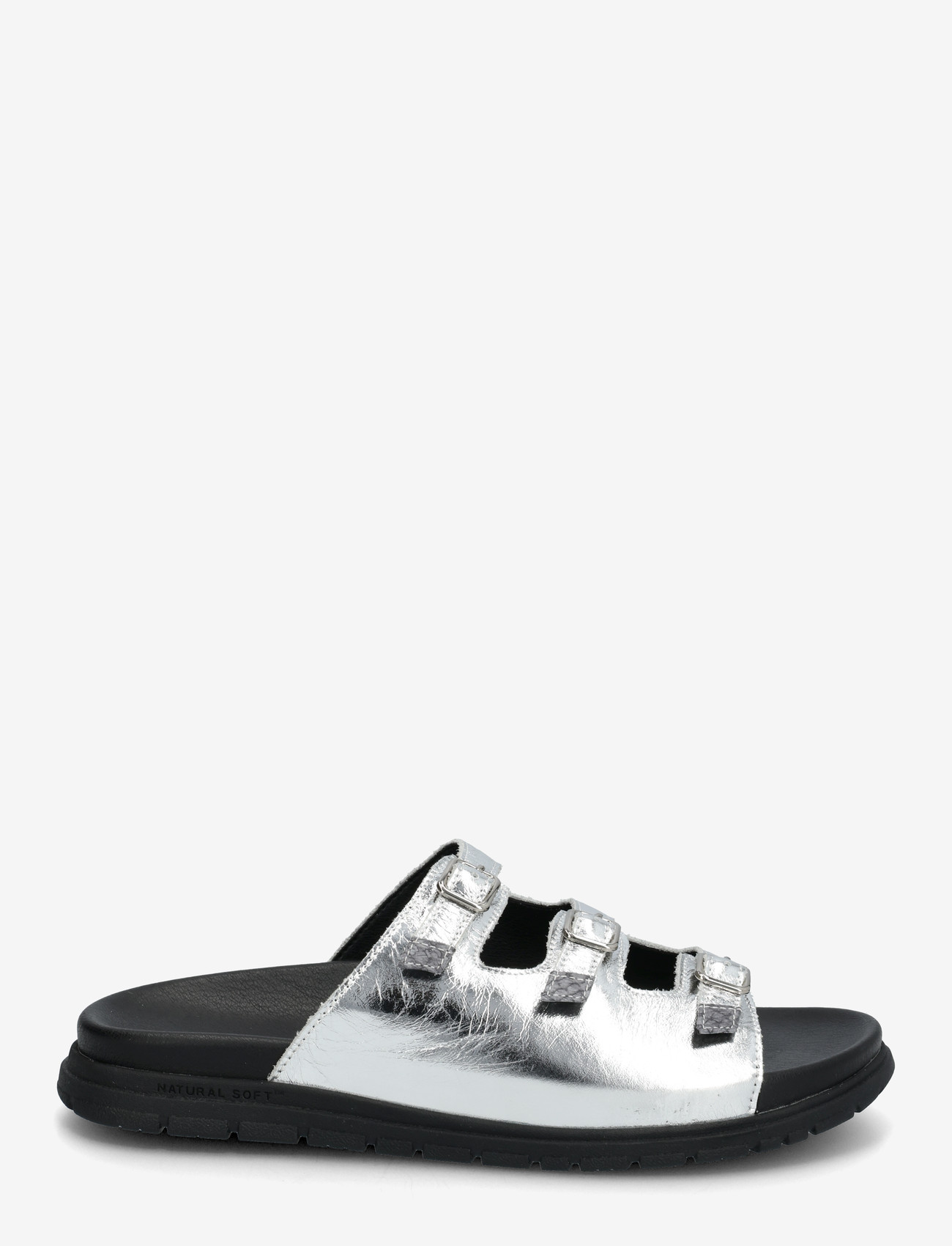 WODEN - Ellen Metallic - flade sandaler - black/silver - 1