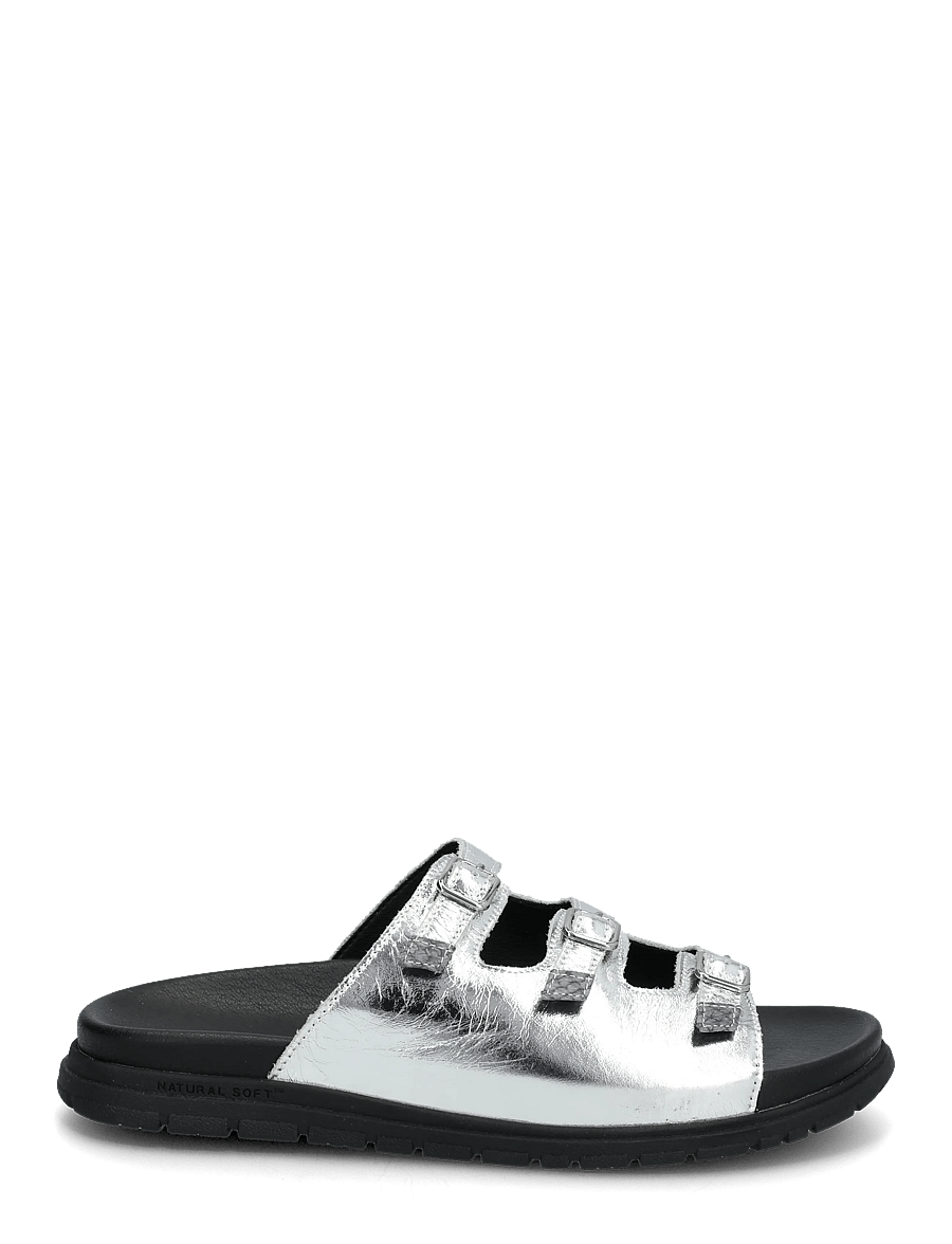 WODEN - Ellen Metallic - platte sandalen - black/silver - 1