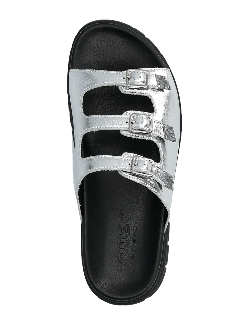 WODEN - Ellen Metallic - flade sandaler - black/silver - 3