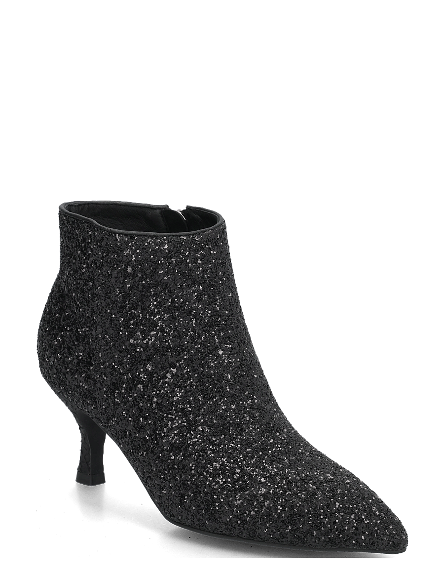 WODEN - Vera Glitter - kontsaga poolsaapad - black - 0