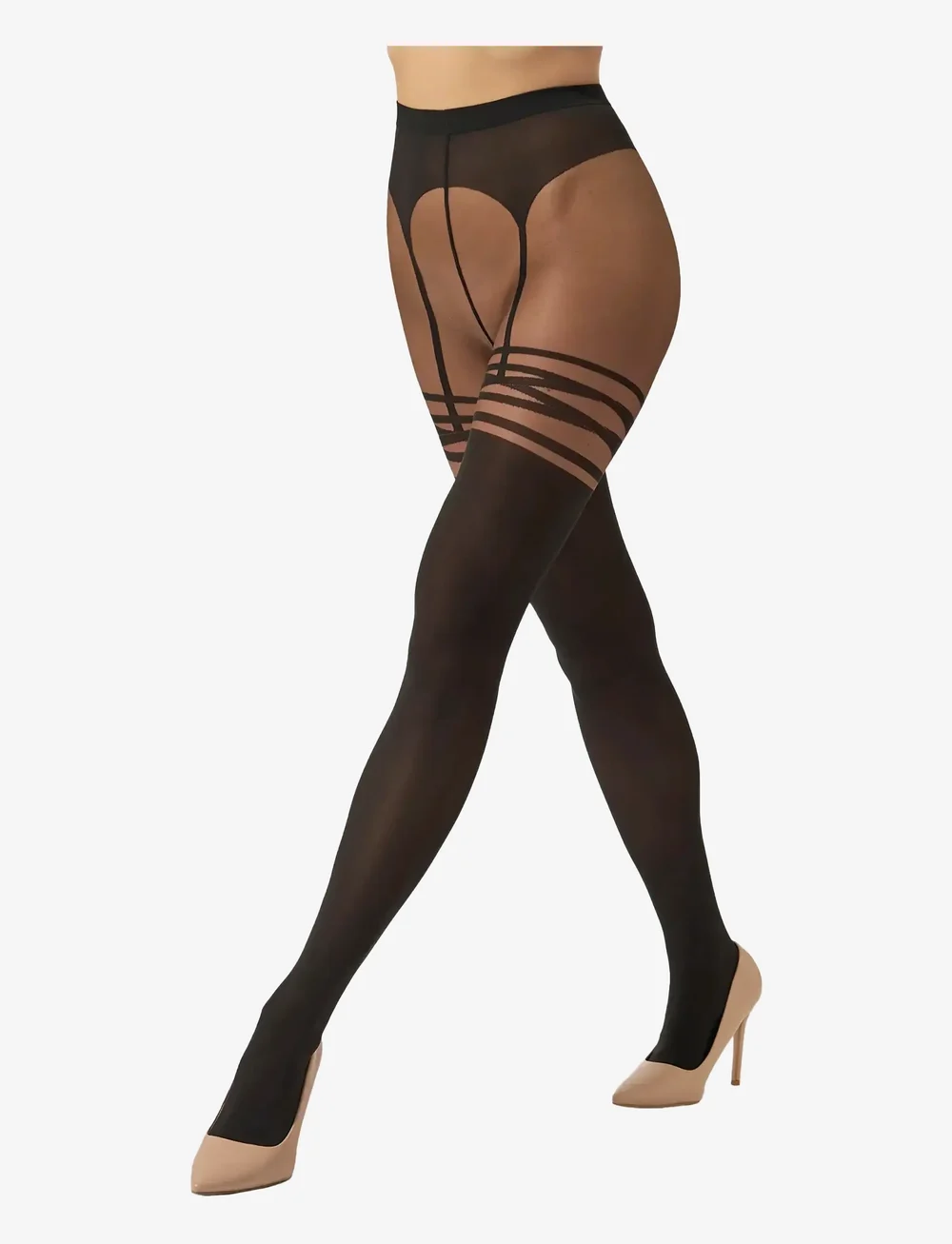 Wolford - Suspender Tights - speciella tillfällen - umber/black - 1