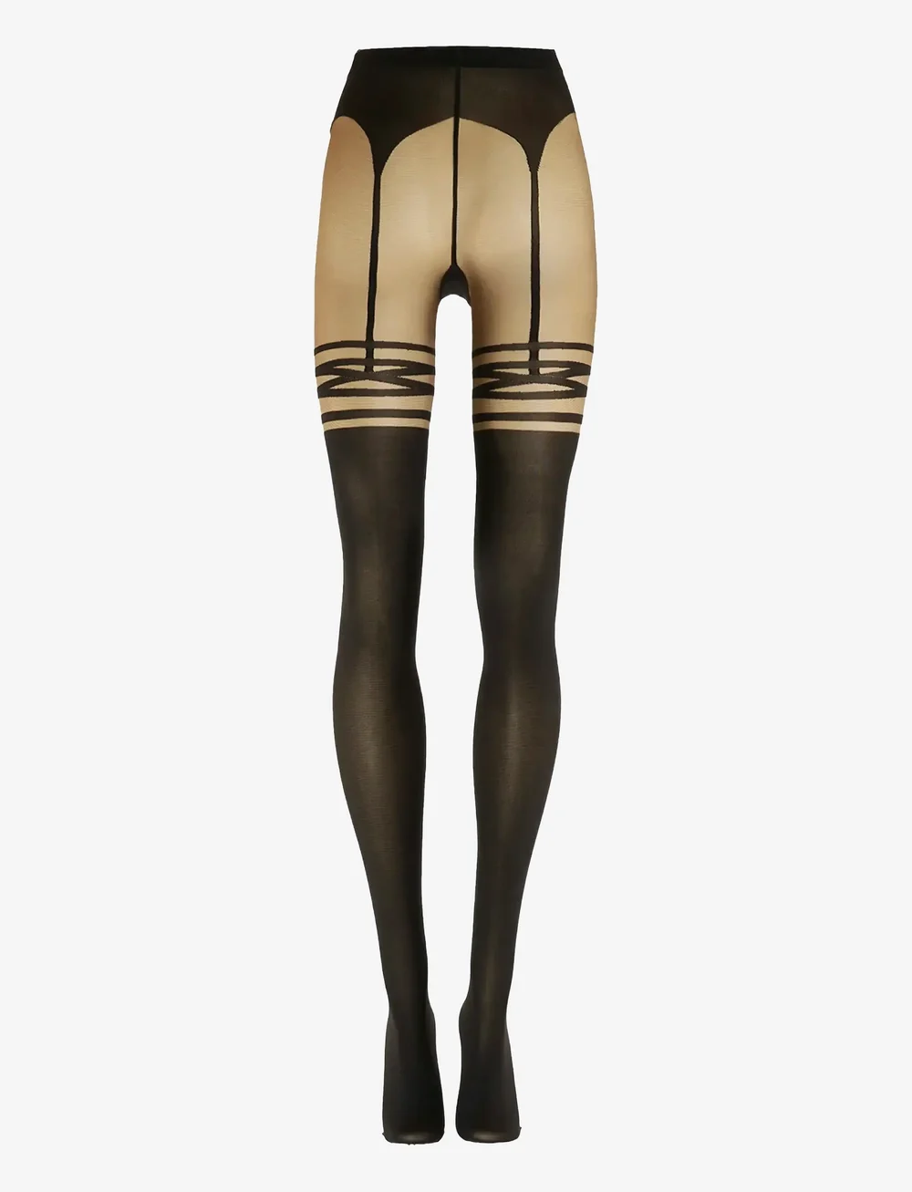 Wolford - Suspender Tights - speciella tillfällen - umber/black - 2