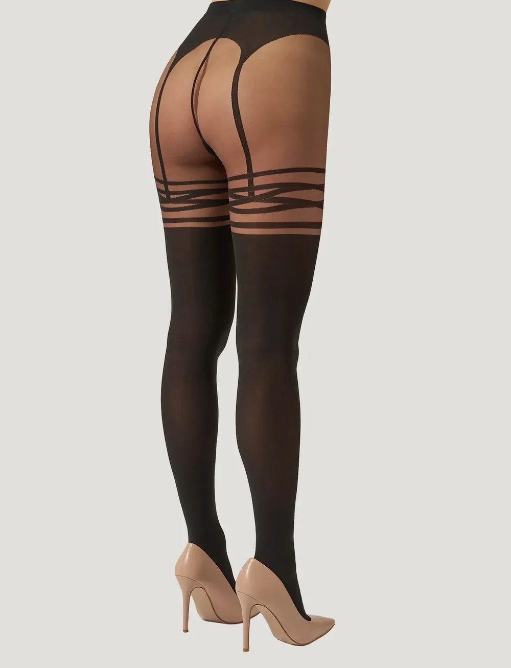 Wolford - Suspender Tights - speciella tillfällen - umber/black - 3
