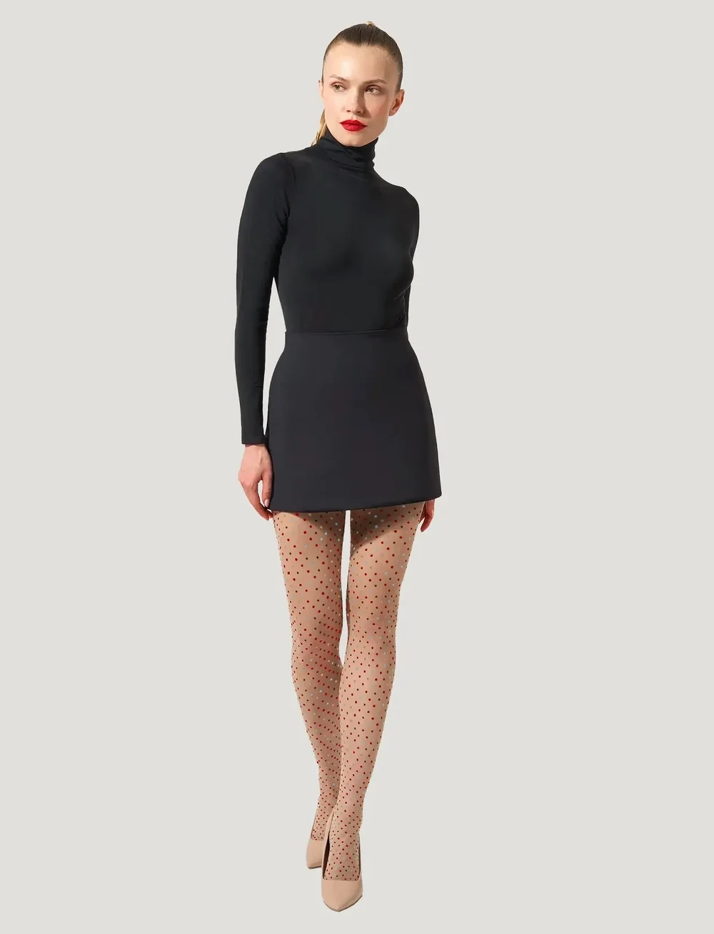 Wolford - Multicolored Dot Tights - særlige begivenheder - fairly light/black - 0