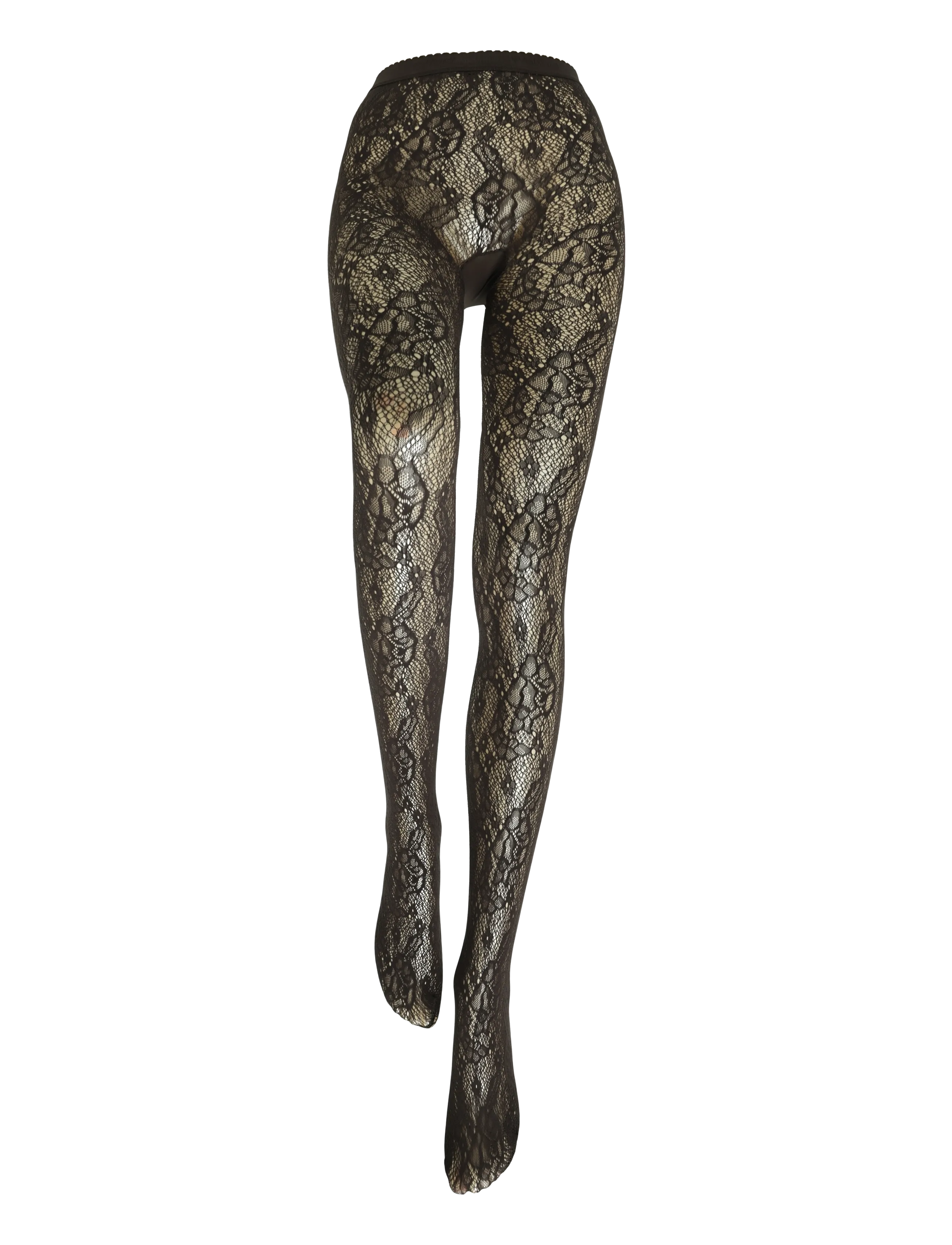 Wolford Infinite Rose Net Tights - Undertøj - DARK WOOD / brown