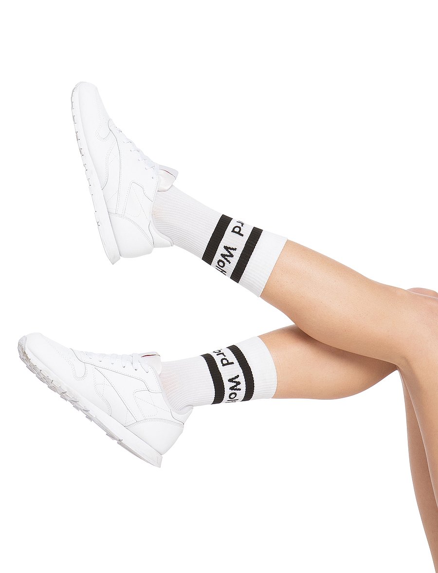 Wolford - Logo Rib Socks - white/black - 2