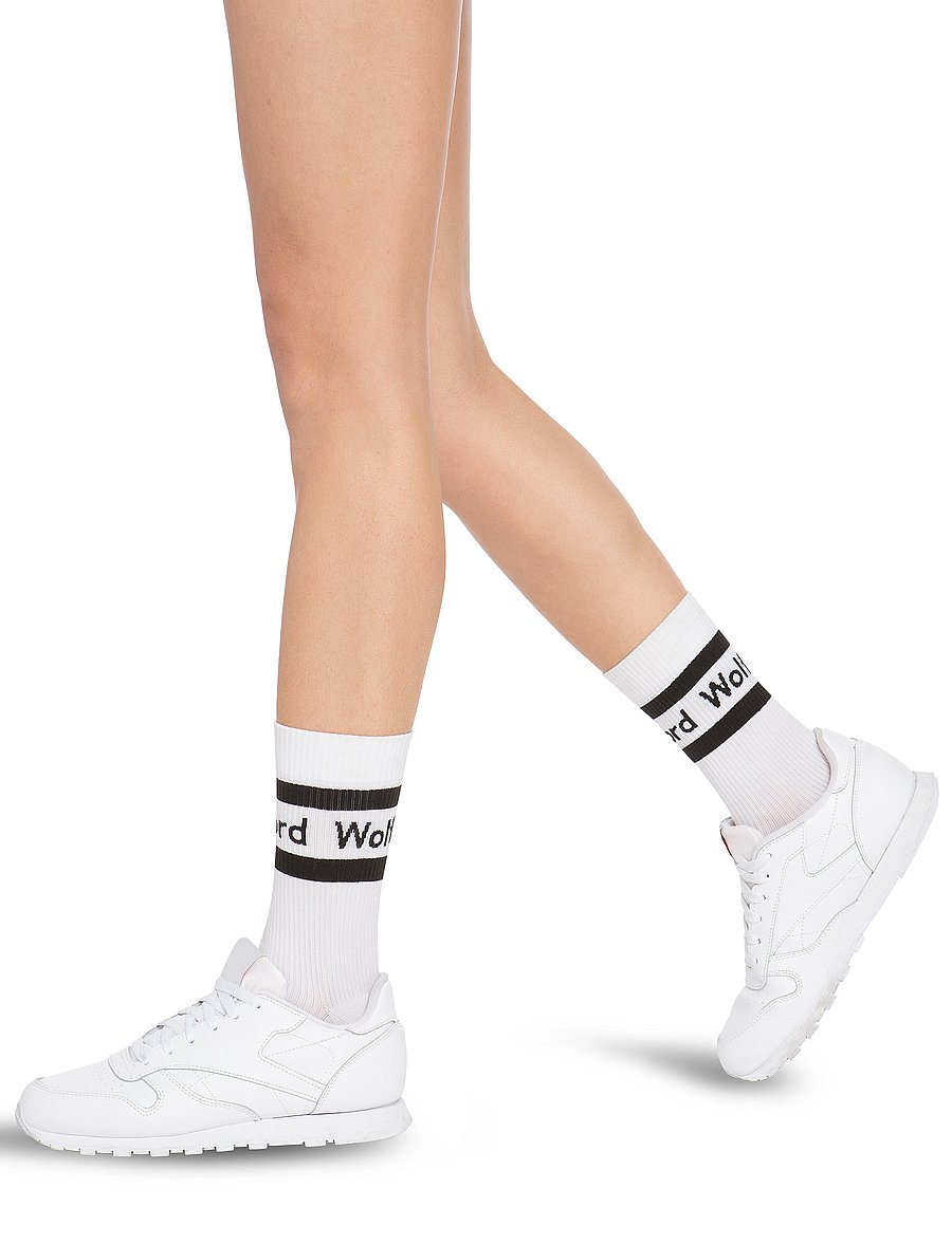 Wolford - Logo Rib Socks - white/black - 3