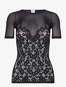 Flower Lace Top Short Sleeves, Wolford
