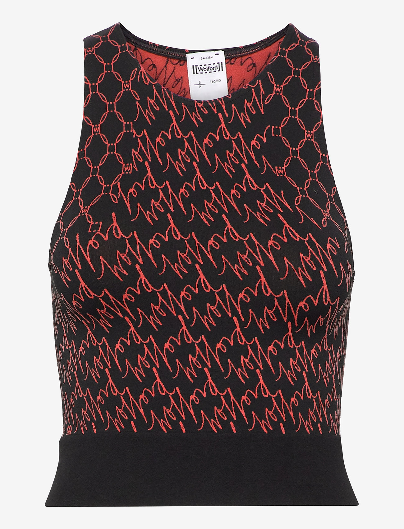 Wolford - Aurora Monogram Crop Top - nabapluusid - jasper/black - 0