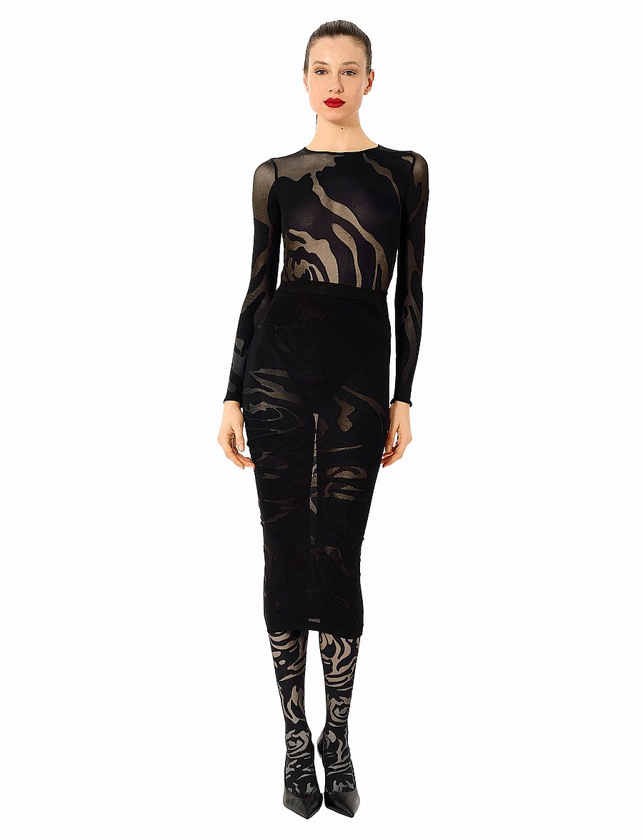Wolford - Rose Shadow String Body - særlige begivenheder - black/black - 0