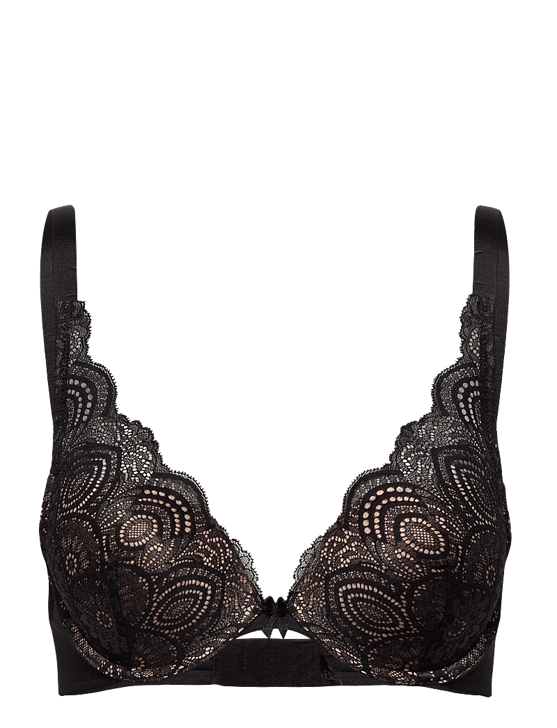 WONDERBRA - Glamour Refined Triangle Bra - plunge rinnahoidjad - black - 0