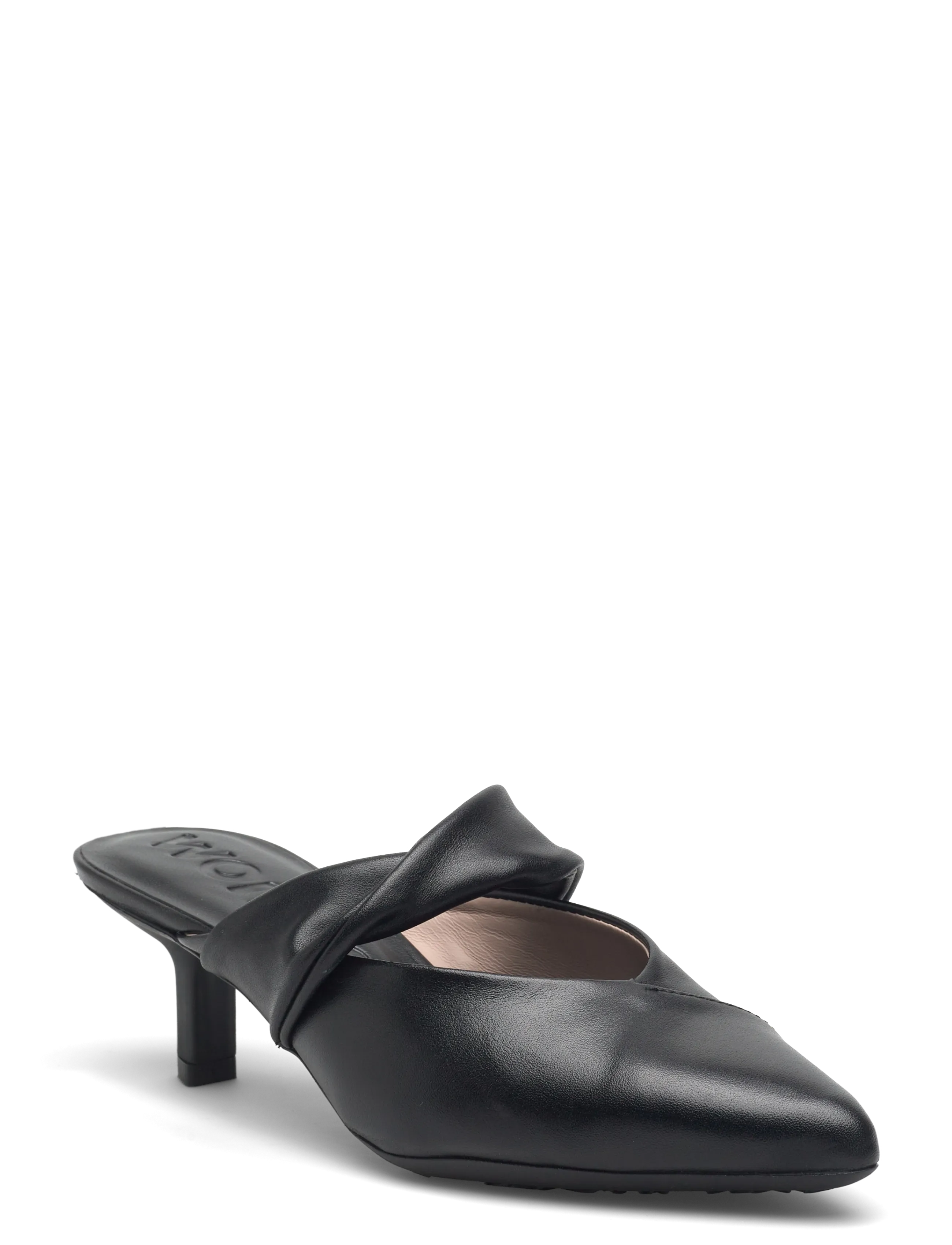 Wonders Flexfit 32, Kvinder, Spids Tå Kitten Heel Mule, Sort, Str: 42
