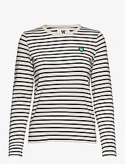 Double A by Wood Wood - Moa stripe long sleeve GOTS - t-shirts & tops - off-white/navy stripes - 0