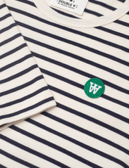 Double A by Wood Wood - Moa stripe long sleeve GOTS - t-shirts & tops - off-white/navy stripes - 2