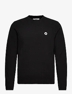 Tay badge lambswool jumper, Double A by Wood Wood