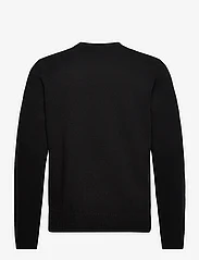 Double A by Wood Wood - Tay badge lambswool jumper - strik med rund hals - black - 1