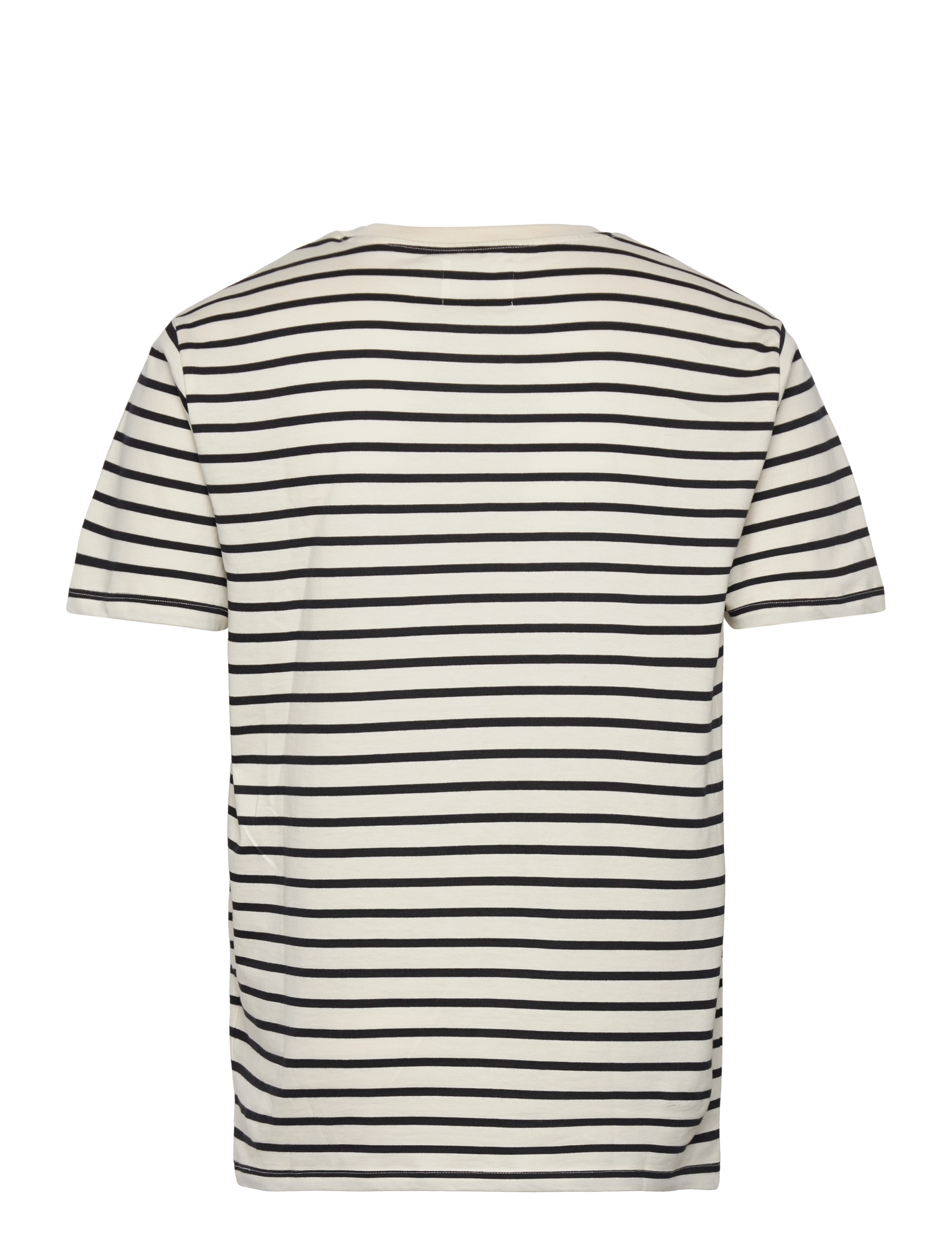 WOOD WOOD - Ace badge T-shirt GOTS - off-white/black stripes - 1